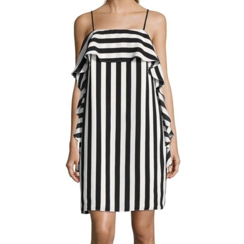 NWOT Nicole‎ Miller New York Stripe Ruffle Dress 2